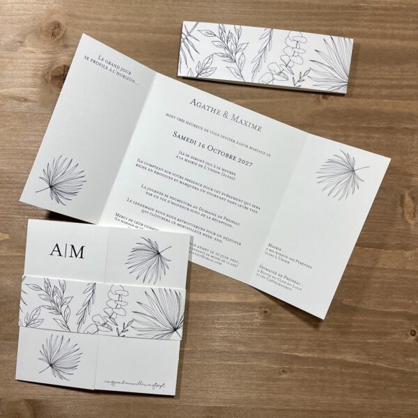 faire-part mariage sobre et intemporel