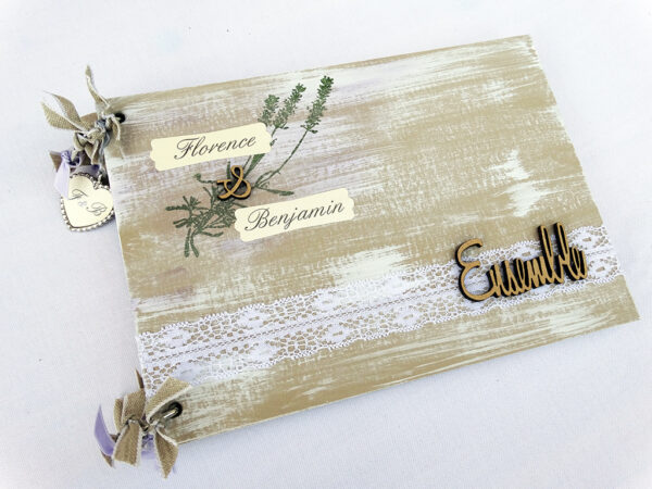 Livre d'or mariage matières naturelles