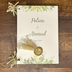Livre d'or mariage thème nature chic