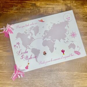 Livre d'or Mappemonde Rose