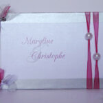Livre d'or mariage thème perles nacrées