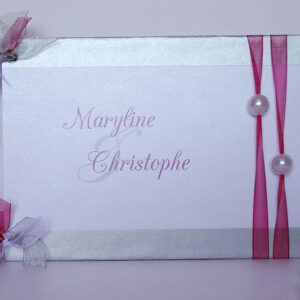 Livre d'or mariage thème perles nacrées