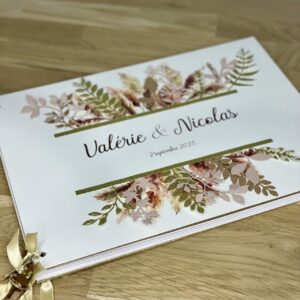 Livre d'or mariage thème bohème chic