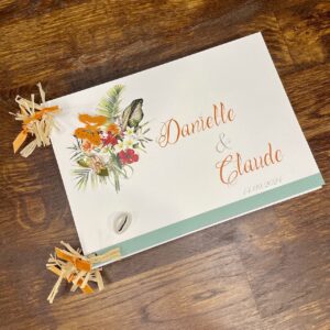 Livre d'or mariage thème exotique