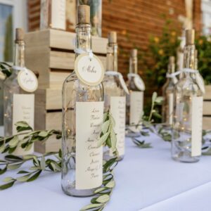 plan de table bouteilles lumineuses