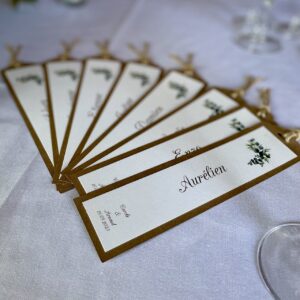 marque-page avec prénom invité mariage