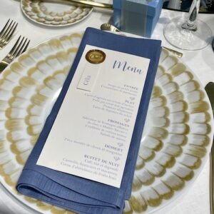 menu avec cachet de cire