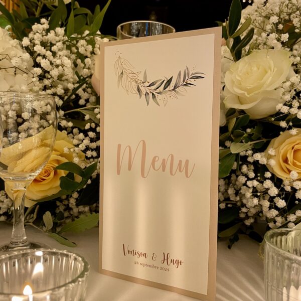 Carte de menu élégante