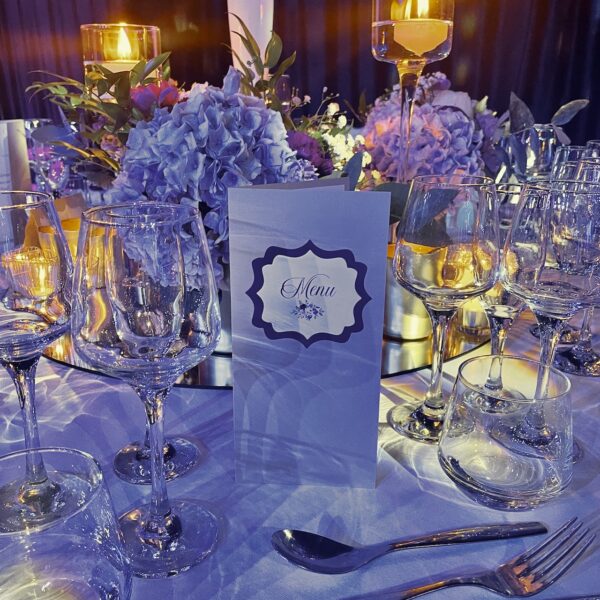 carte de menu mariage princesse
