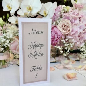 menu avec double liseré sur la couverture