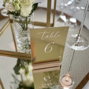 numéro de table plexiglas