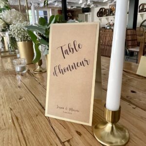 Carta numéro de table mariage rustique chic