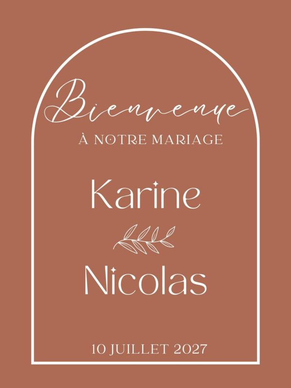 Panneau de bienvenue terracotta