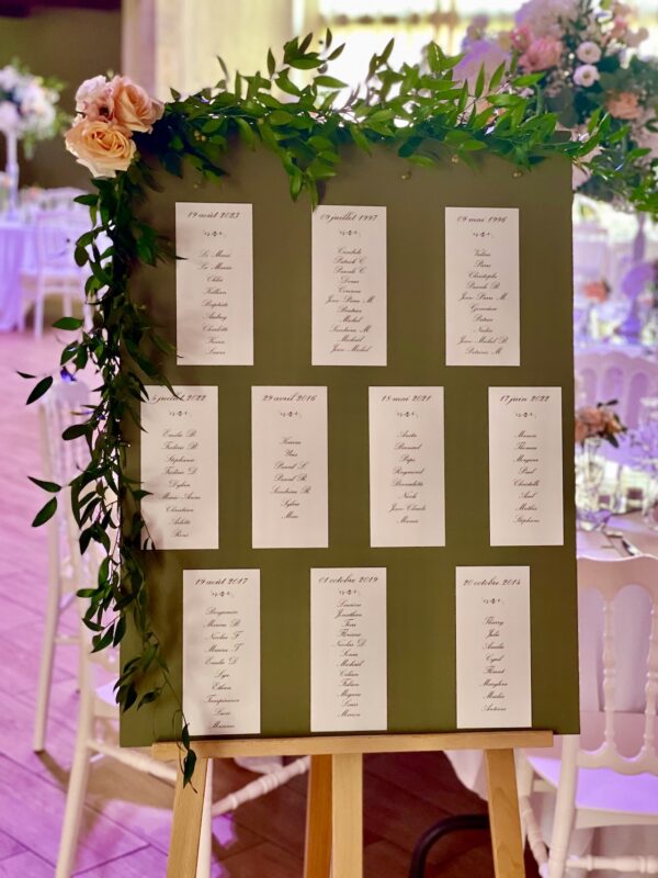 Plan de salle mariage végétal