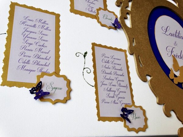 plan de table papillons