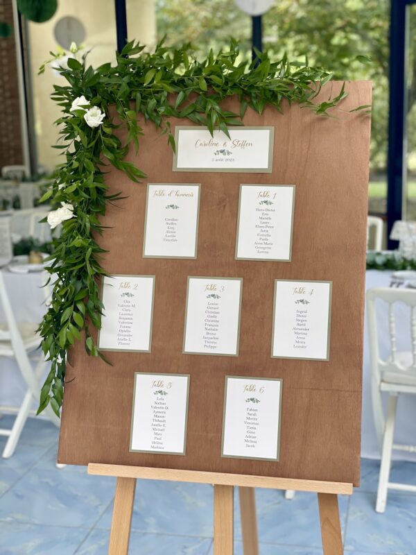 Plan de table mariage champêtre chic