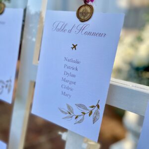 carte de plan de table mariage