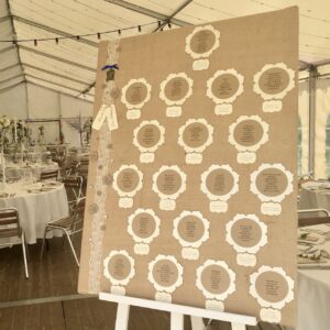 Plan de table mariage toile de jute