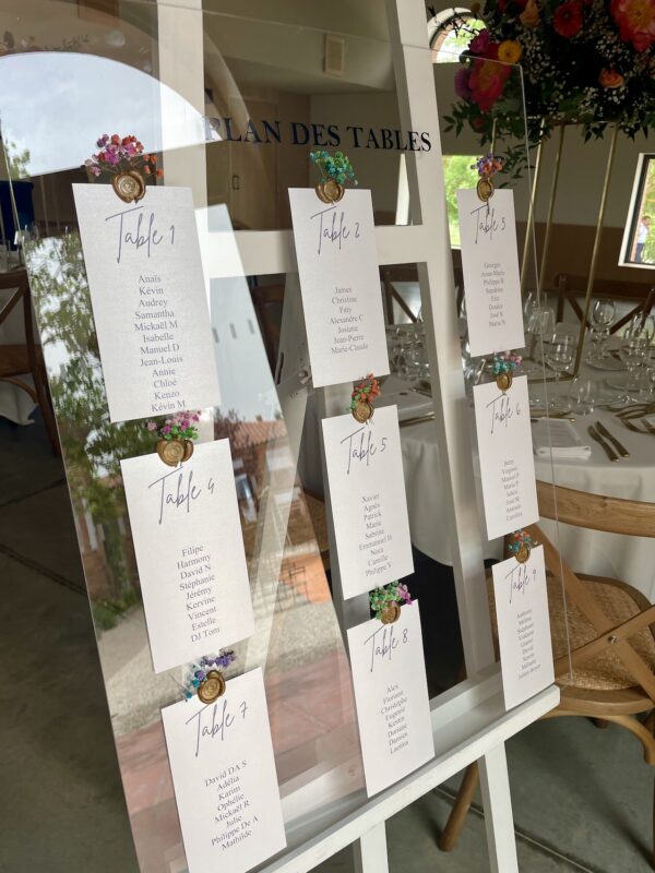 mariage décoration plexiglas