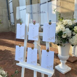 Plan de table mariage sur plexiglas
