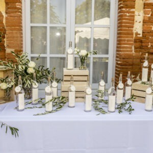 présentation plan de table mariage champêtre