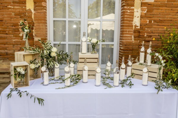 présentation plan de table mariage champêtre