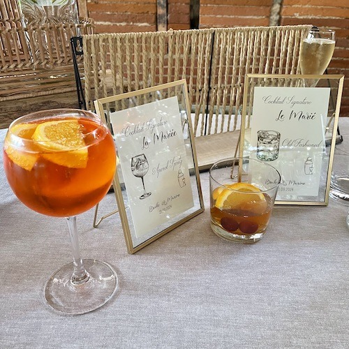 cocktail du marié et cocktail de la mariée