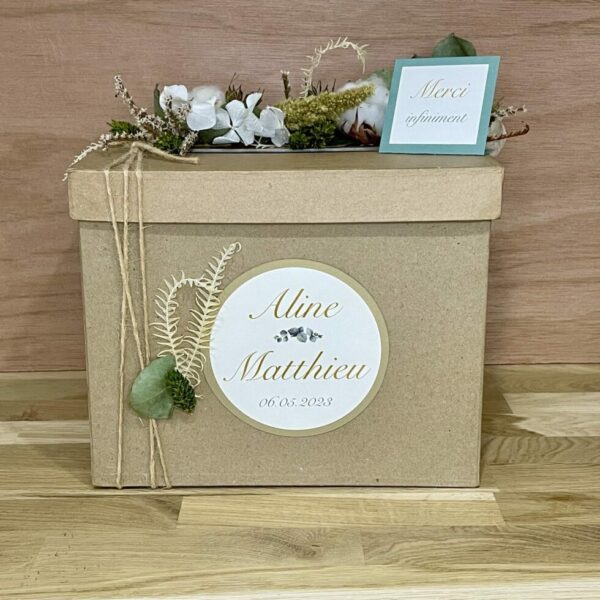 urne tirelire mariage champêtre chic