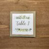 numéro de table mariage vert sauge