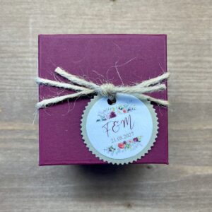 boite à dragées personnalisée mariage nature chic marsala