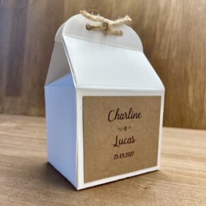 cadeau invité boîte vintage kraft et ficelle
