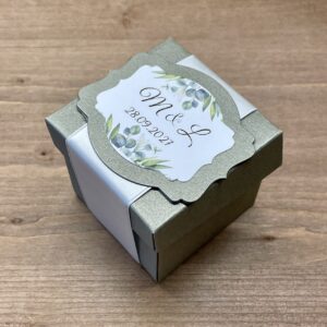 boite cube pou dragées mariage création artisanale