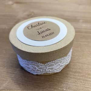 boite dragées dentelle kraft