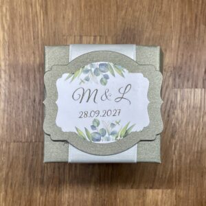 boite dragées mariage eucalyptus chic