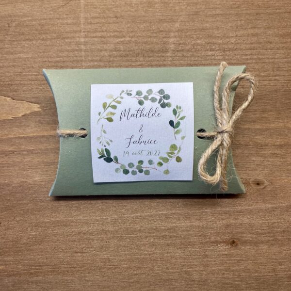 cadeau d'invité eucalyptus vert sauge