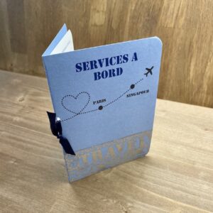 carte de menu mariage thème voyage
