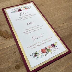menu mariage nature fleurs rendu chic