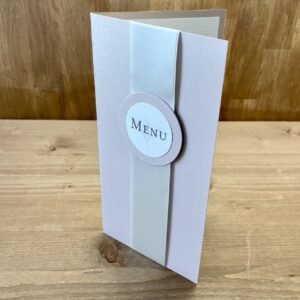 carte de menu double rose poudré