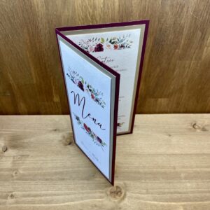 Carte de menu mariage nature chic