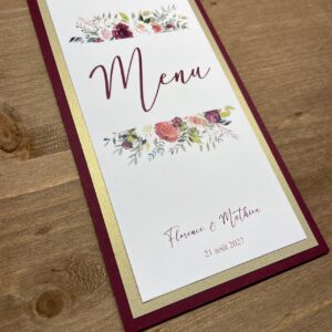menu mariage marsala et or