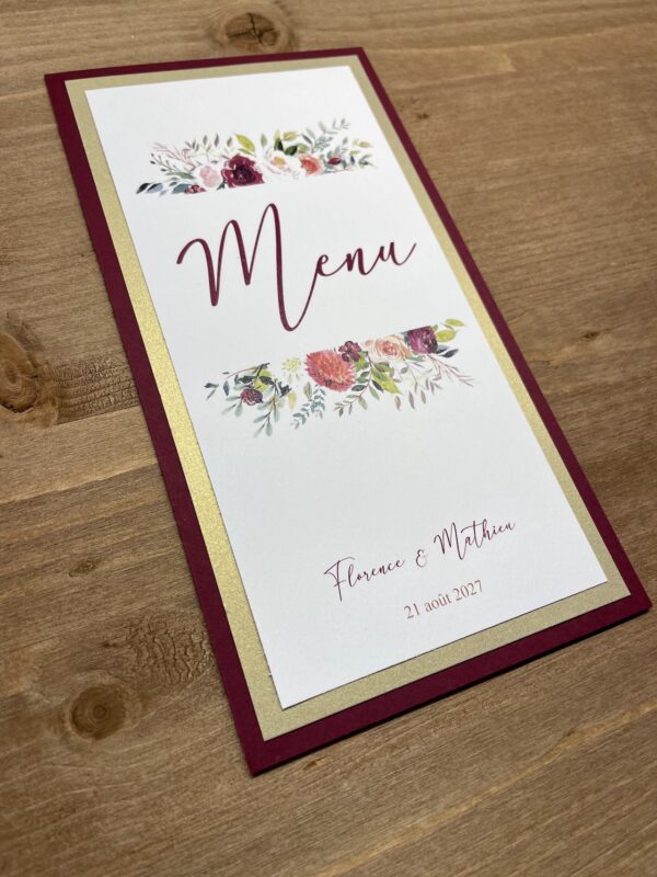 menu mariage marsala et or