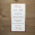 carte de menu mariage bohème chic