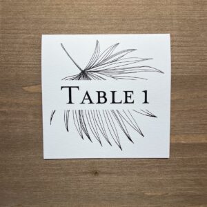 numéro de table palme mariage