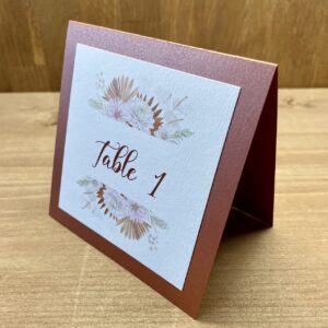 numéro de table mariage bohème terracotta