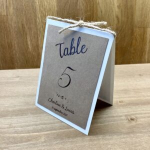 numéro table mariage kraft et ficelle