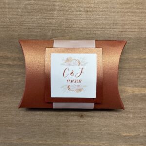 boîte pour dragées mariage couleur terracotta