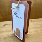 carte menu mariage terracotta ficelle