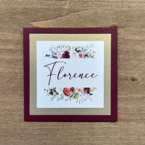 marque-place mariage thème fleurs