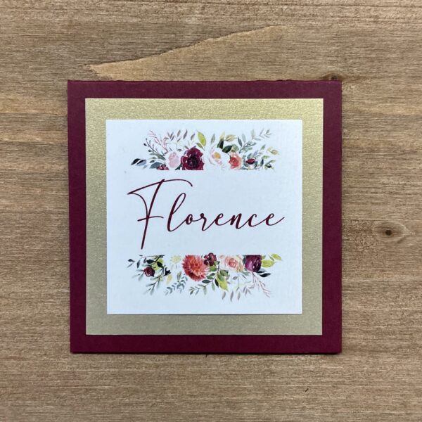 marque-place mariage thème fleurs