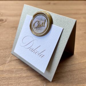 marque-place mariage avec cachet de cire